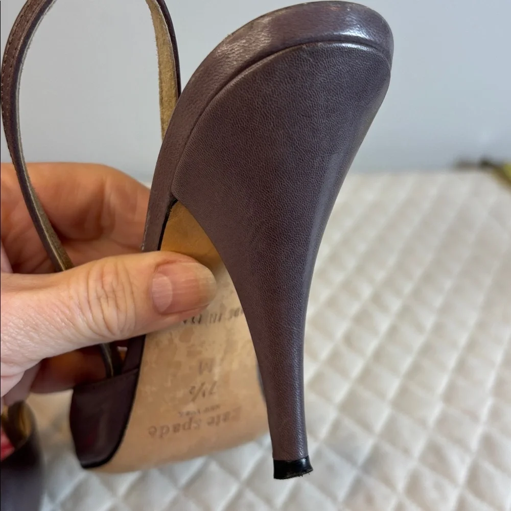 Kate Spade New York Hattie Leather Slingback Heels Open Toe Women's Size 7.5